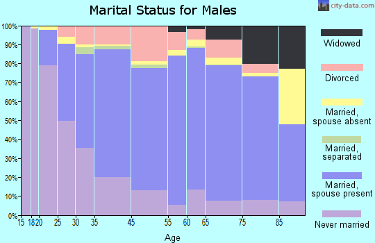 Mercer County marital status for males