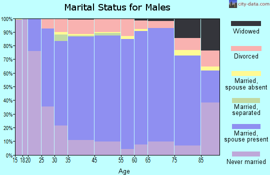 Donley County marital status for males