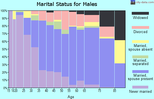 Dare County marital status for males