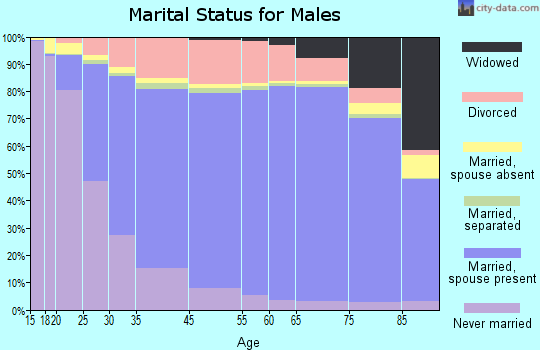 Moultrie County marital status for males
