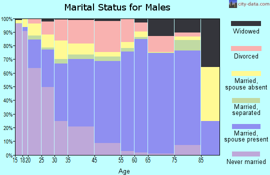 Muscatine County marital status for males