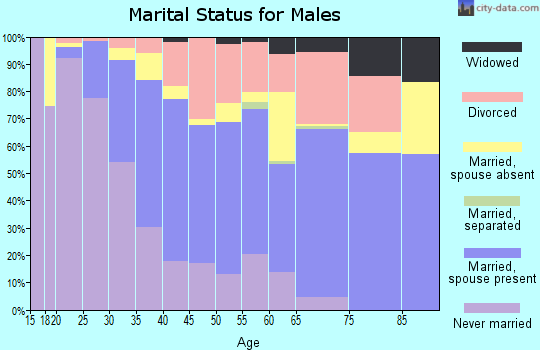 Blaine County marital status for males