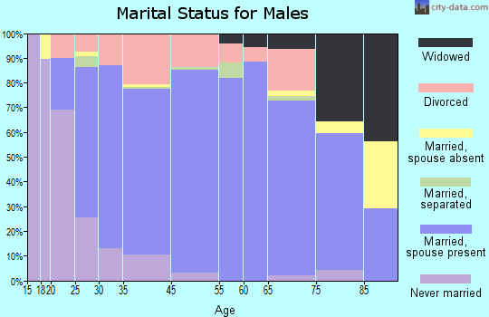 Pender County marital status for males