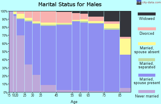 Wood County marital status for males