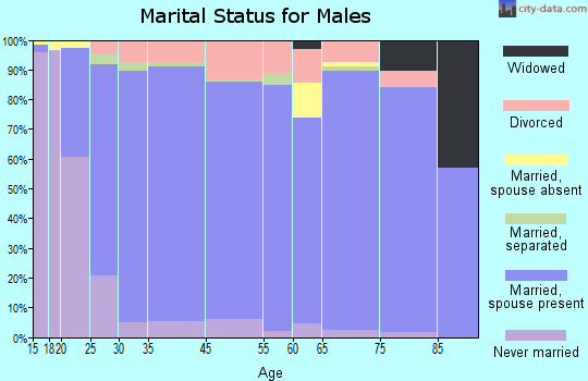 Perquimans County marital status for males