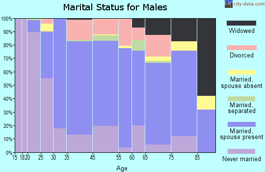 New London County marital status for males