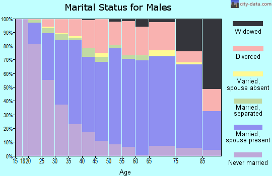 Guernsey County marital status for males