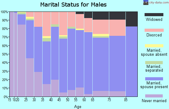 Yell County marital status for males