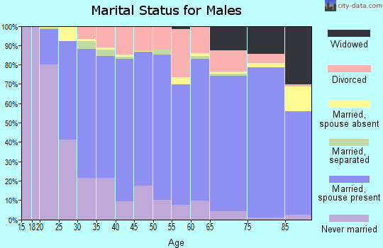 Adams County marital status for males