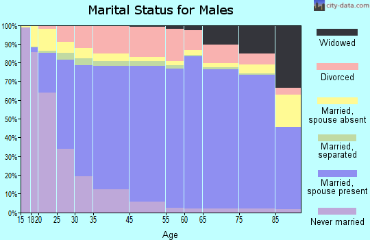 Wayne County marital status for males