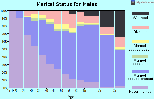 Huntingdon County marital status for males
