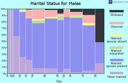 Riley County marital status for males