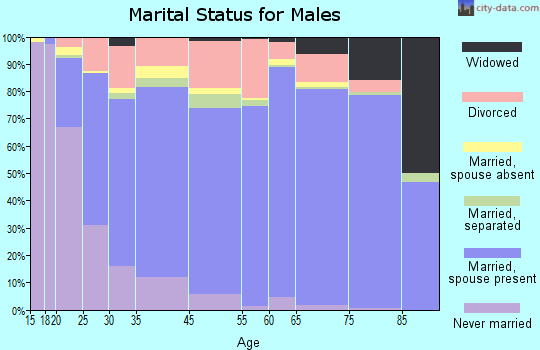 Wayne County marital status for males