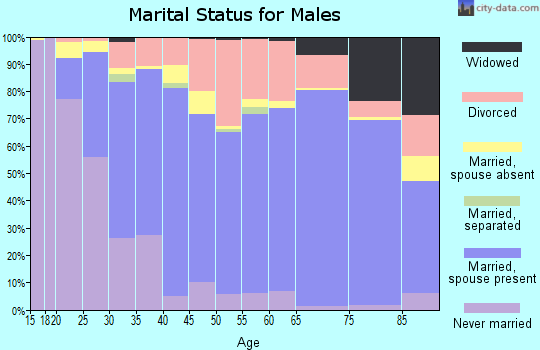 Hamblen County marital status for males