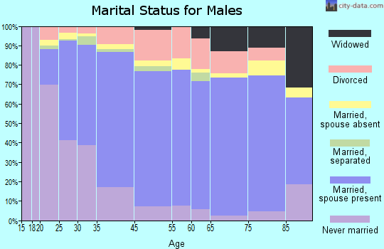 Gaines County marital status for males