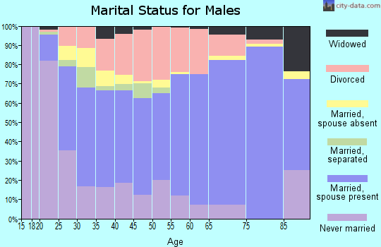 Izard County marital status for males