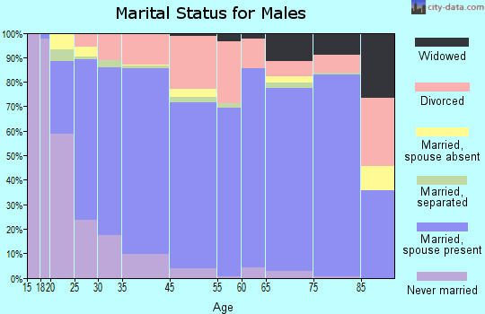 Russell County marital status for males