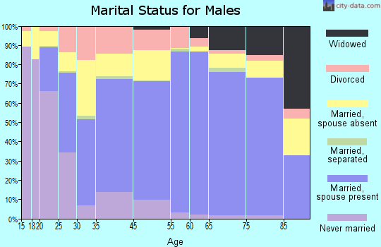 Washington County marital status for males