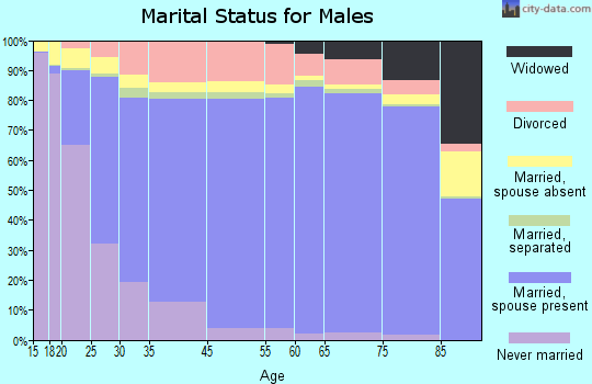 Jones County marital status for males