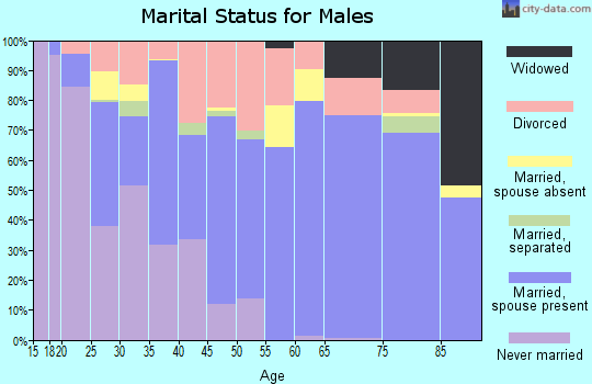 Pulaski County marital status for males