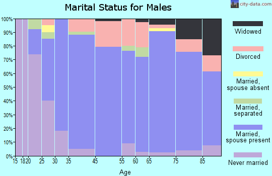Garza County marital status for males