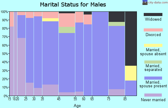 Wayne County marital status for males