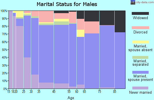 Washington County marital status for males