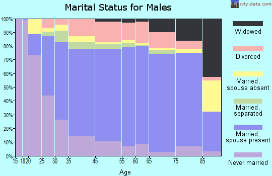 Guadalupe County marital status for males