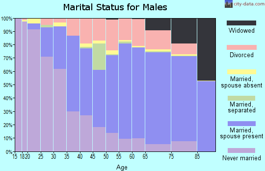 Caledonia County marital status for males