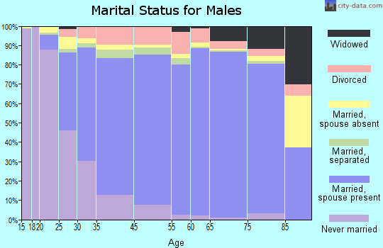 Stevens County marital status for males