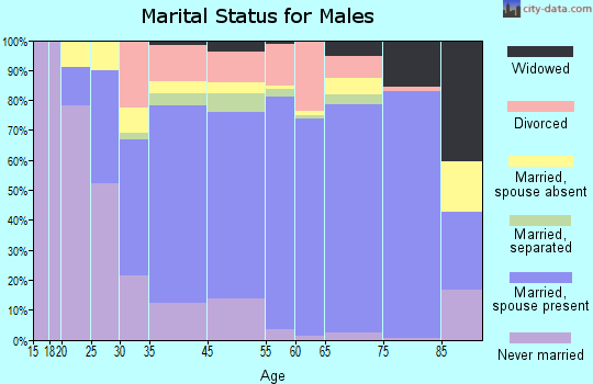 Hall County marital status for males