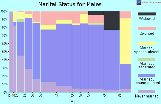 Cabell County marital status for males
