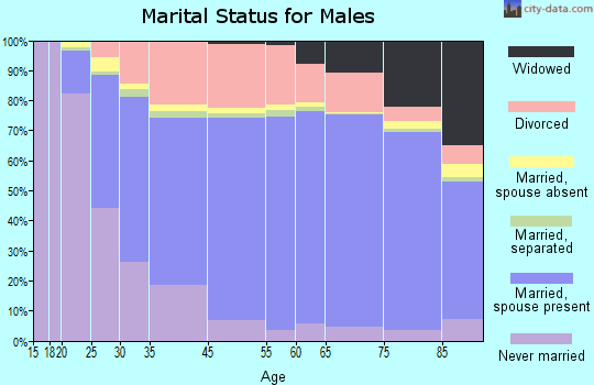 Wayne County marital status for males