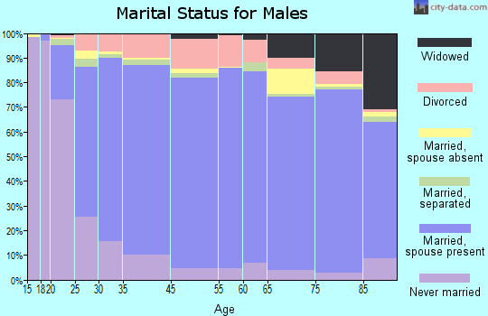Lavaca County marital status for males