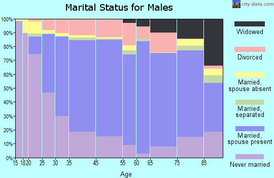 Lee County marital status for males