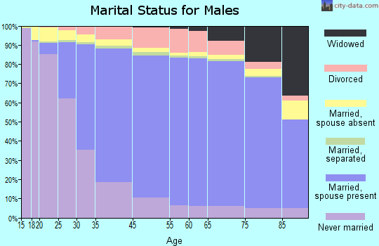 Blaine County marital status for males