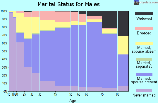 Ware County marital status for males