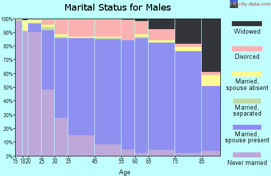 Washington County marital status for males
