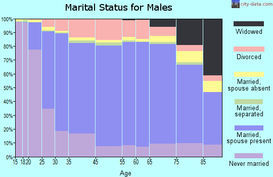 Milam County marital status for males