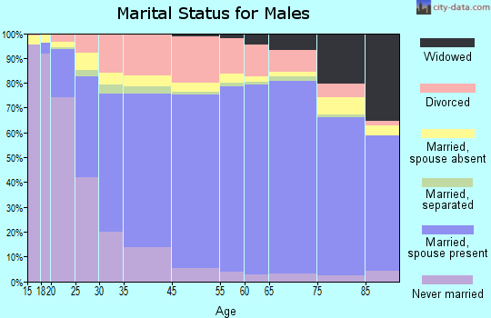 Cascade County marital status for males