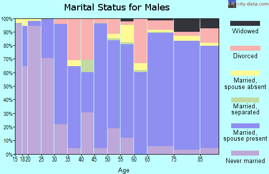 Coleman County marital status for males