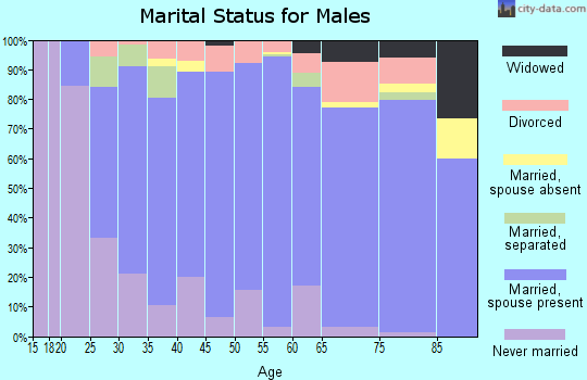 Jewell County marital status for males