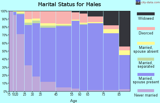 Bertie County marital status for males