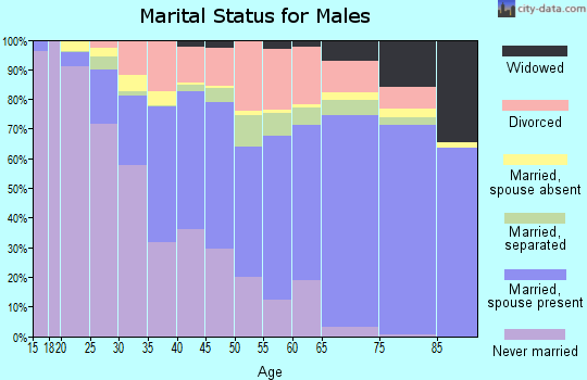 Dougherty County marital status for males