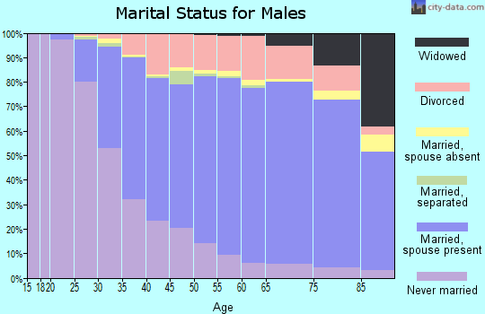 Chittenden County marital status for males