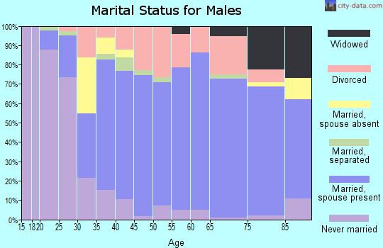 Amelia County marital status for males