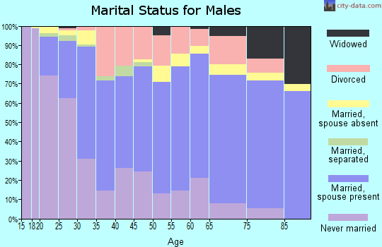 Ward County marital status for males