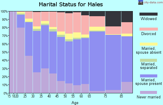 Muskogee County marital status for males
