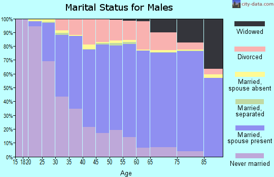 Racine County marital status for males