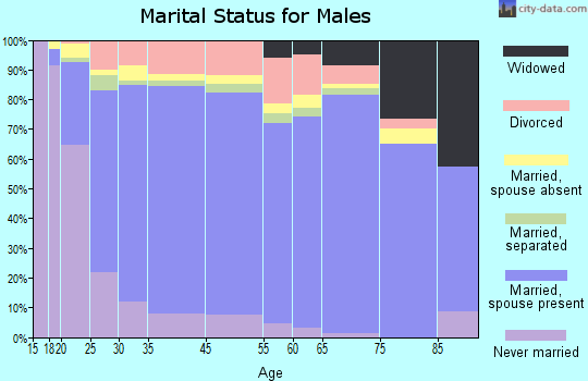 Chase County marital status for males